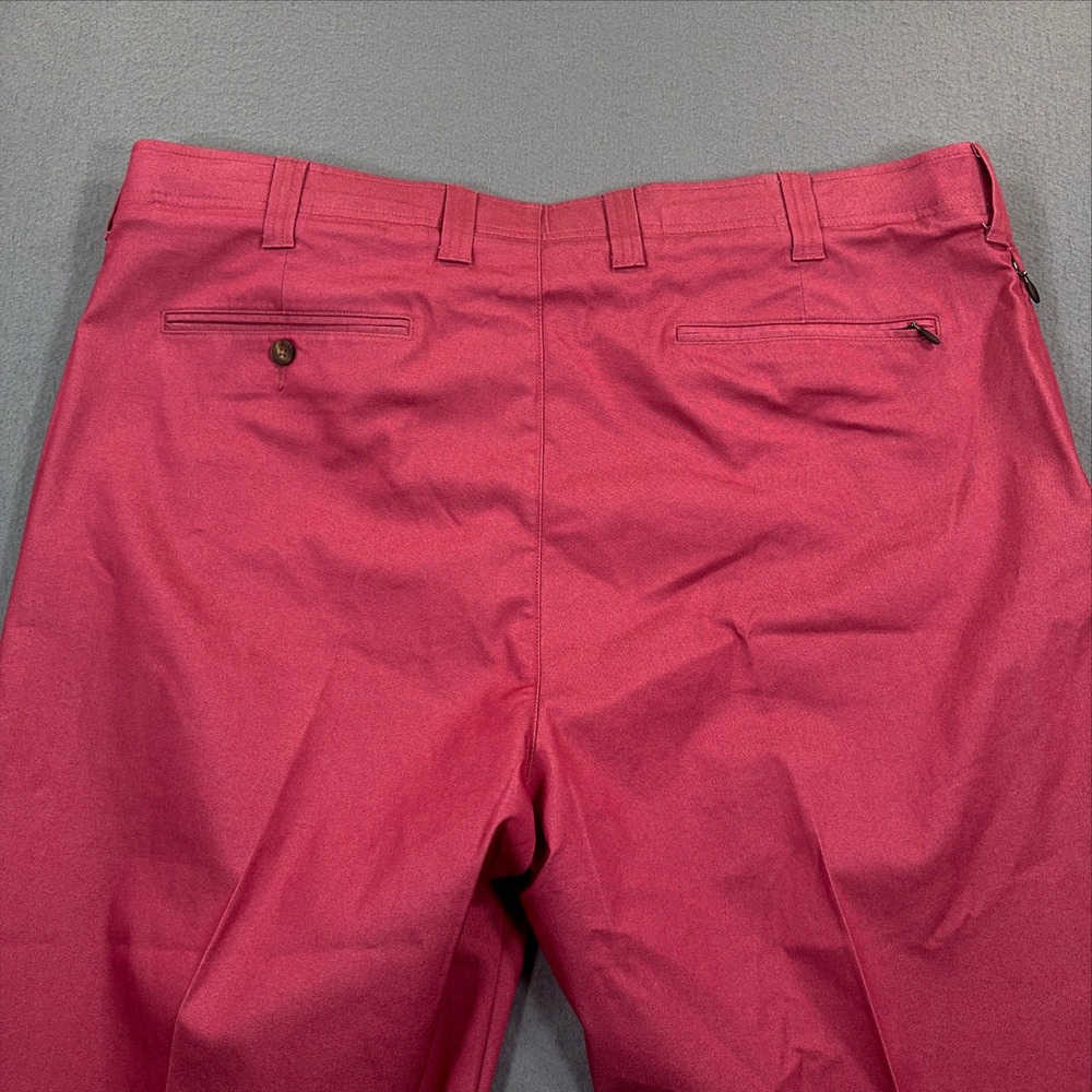 Oak Hill DXL Men Straight Fit Tech Pants Burgundy Red 46x32 Stretch Cotton Blend